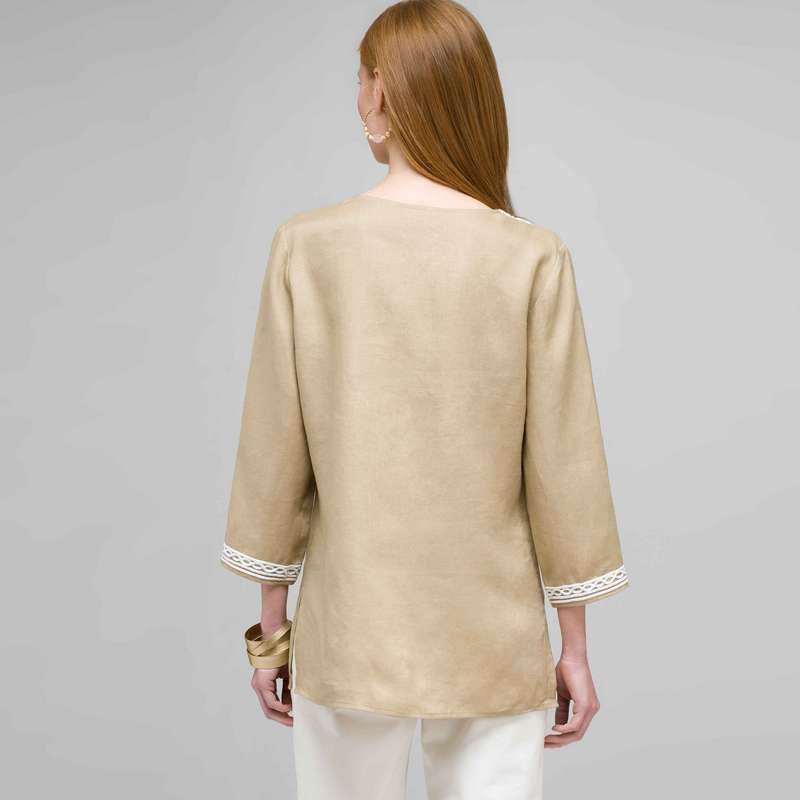 3/4 Sleeve Tunic, Tundra & Natural, large image number 1